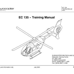 Eurocopter EC 135 Helicopter Training Manual – P1 P2 T1 T2 Pilot & Maintenance Course