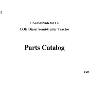 FAW CA4250P66K24T1E Jiefang J6 Semi-Trailer Tractor Parts Catalog PDF