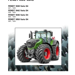 Fendt 1000 Vario S4 Workshop Service Manual 1038 1042 1046 1050 May 2018