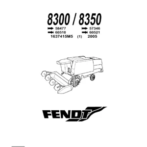 Fendt 8300 8350 Combine Parts Catalog 2005 - PDF Download