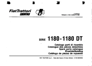 Fiat 1180 & 1180 DT Tractor Spare Parts Catalogue - Illustrated Parts Manual PDF
