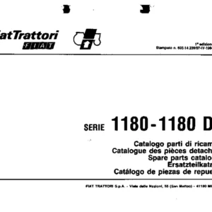 Fiat 1180 & 1180 DT Tractor Spare Parts Catalogue - Illustrated Parts Manual PDF