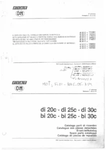 Fiat DI20C DI25C DI30C BI20C BI25C BI30C Forklift Parts Catalogue 604.22.042 PDF