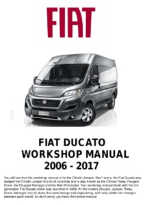 Fiat Ducato 2006-2017 Workshop Manual - Citroen Jumper Relay Peugeot Boxer Repair PDF
