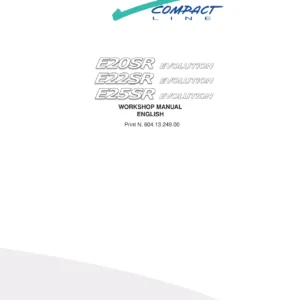 Fiat Kobelco E20SR E22SR E25SR Evolution Excavator Workshop Manual