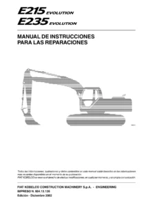Fiat Kobelco E215 E235 Evolution Manual de Reparación Taller Completo PDF