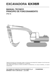 Fiat Kobelco EX355 Tier 2 - Manual Técnico y de Reparación Completo en Español