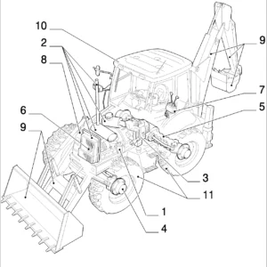 Fiat Kobelco FB200.2 4WS Backhoe Loader Parts Catalog (2000-2003)