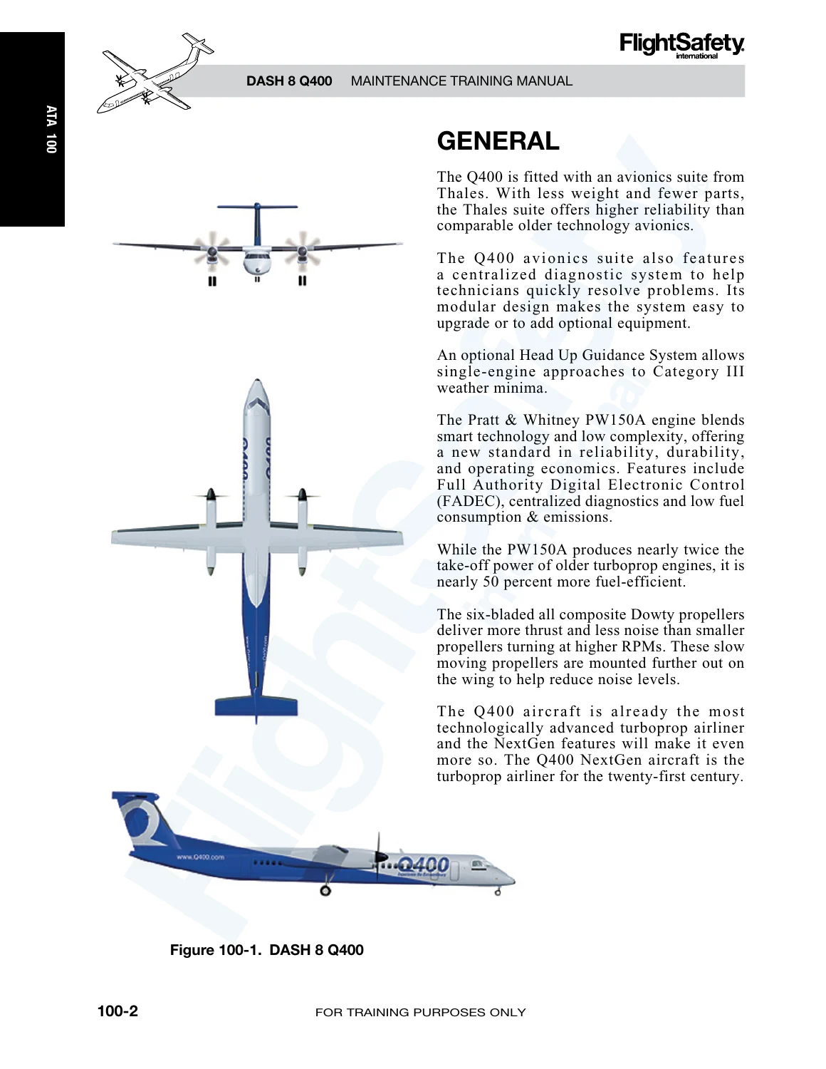 FlightSafety Dash 8 Q400 Maintenance Training Manual Volume 1 Rev 0.5 (2015) - Image 2