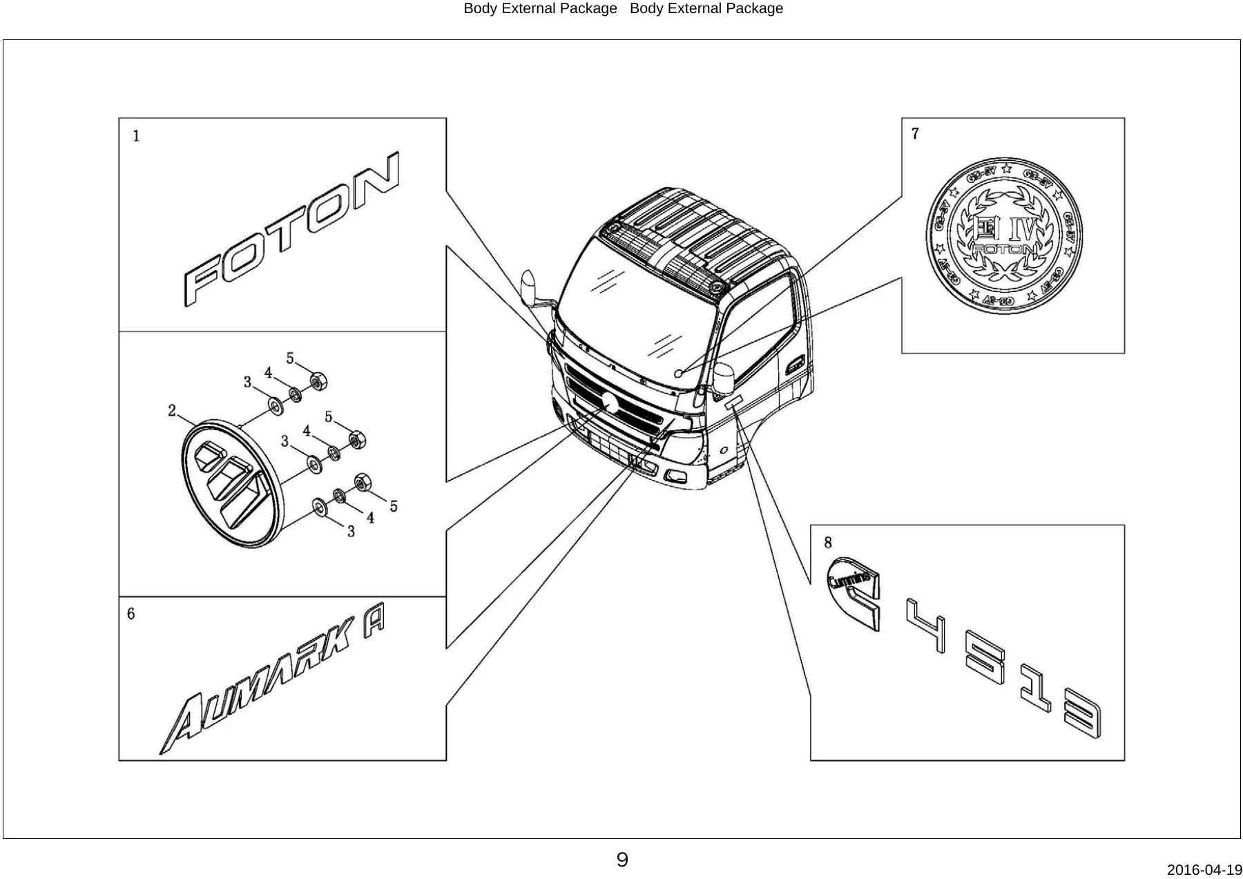 Foton Aumark C Series 1051VGJD4-F1ZA01 Spare Parts List PDF Catalogue - Image 2
