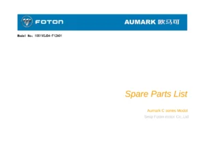 Foton Aumark C Series 1051VGJD4-F1ZA01 Spare Parts List PDF Catalogue