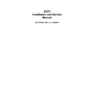 GE Security EST3 Fire Alarm System Installation and Service Manual - Rev 7.0 PDF