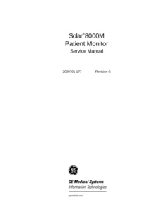 GE Solar 8000M Patient Monitor Service Manual – Rev C (2005) PDF Download
