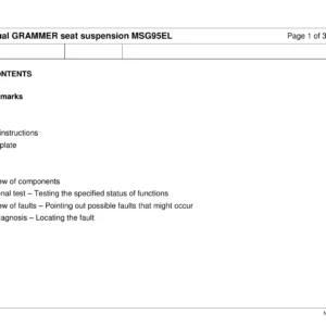 GRAMMER MSG95EL Seat Suspension Repair Manual (January 2013)