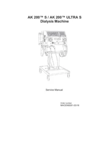Gambro AK 200 S & AK 200 ULTRA S Dialysis Machines Service Manual PDF (March 2016)