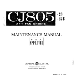 General Electric CJ805-23 & CJ805-23B Aft Fan Engine Maintenance Manual - GE Jet Engine Service & Repair Guide (PDF)