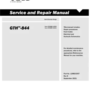 Genie GTH-844 Telehandler Service and Repair Manual - 1288232GT Rev B (PDF)