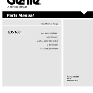 Genie SX-180 Parts Manual - Illustrated Parts Catalog (Part No. 1263380, Rev B)