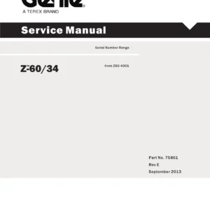 Genie Z-60/34 Boom Lift Service Manual - Part No. 75861 Rev E