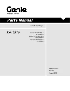 Genie ZX-135/70 Parts Manual 160571 Rev B2 August 2018 - Serial Number Edition PDF