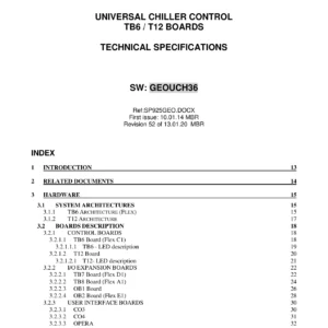 Geoclima TB6 T12 Universal Chiller Control Technical Specifications Manual - SP925GEO Rev 52