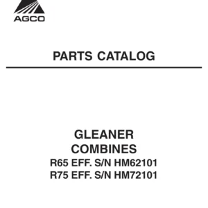 Gleaner R65 & R75 Combine Parts Catalog PDF - Illustrated Parts Manual (Form 79021524K, 2006)