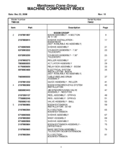 Grove TM9120 Crane Parts Manual - Serial 79402 (December 2006) PDF Download