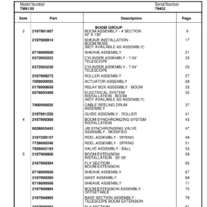 Grove TM9120 Crane Parts Manual - Serial 79402 (December 2006) PDF Download