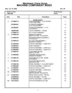 Grove TMS750B Parts Manual - Serial 84743, Rev 03 June 2006 PDF