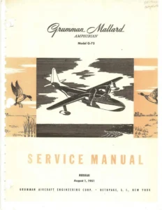 Grumman Mallard G-73 Amphibian Factory Service Manual - 1951 Edition PDF
