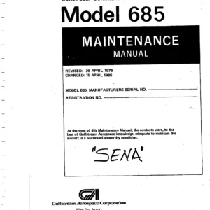 Gulfstream Commander Model 685 Maintenance Manual 1975-1985 PDF Download