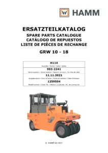 HAMM GRW 10 - 18 H114 2021 Spare Parts Catalogue PDF - 1259504