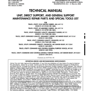 HMMWV M1113 M1114 M1151 M1152 M1165 Repair Parts and Special Tools List TM 9-2320-387-24P