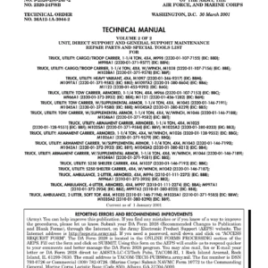 HMMWV M998 Series 2001 Change 1 Repair Parts & Special Tools List Volume 2 - TM 9-2320-280-24P-2