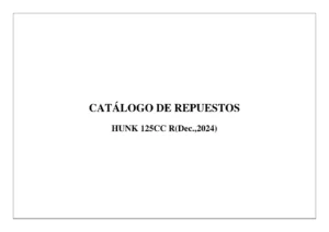 HUNK 125CC R (Dec., 2024) Parts Catalog - Illustrated Spare Parts Manual PDF