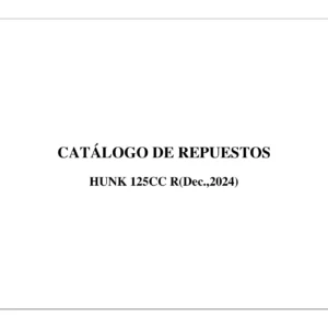 HUNK 125CC R (Dec., 2024) Parts Catalog - Illustrated Spare Parts Manual PDF