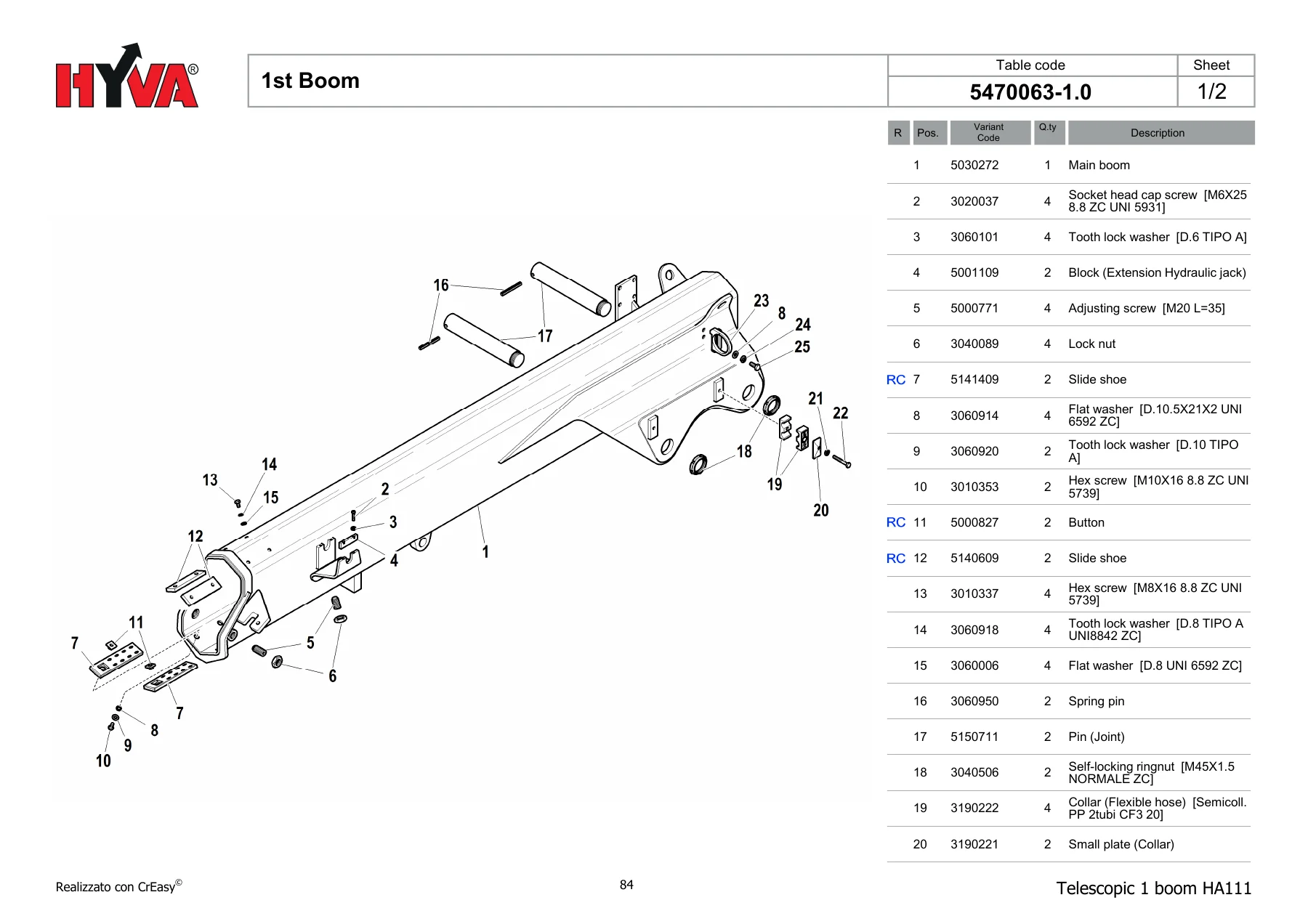 HYVA HA111 Telescopic 1 Boom Spare Parts Catalogue - Logbook 7845744.0 - Image 3