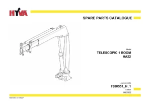 HYVA HA22 Telescopic 1 Boom Spare Parts Catalogue PDF - Edition 06/2022
