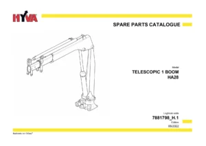 HYVA HA28 Telescopic 1 Boom Spare Parts Catalogue 7881798_H.1 - Exploded Views & Part Numbers PDF