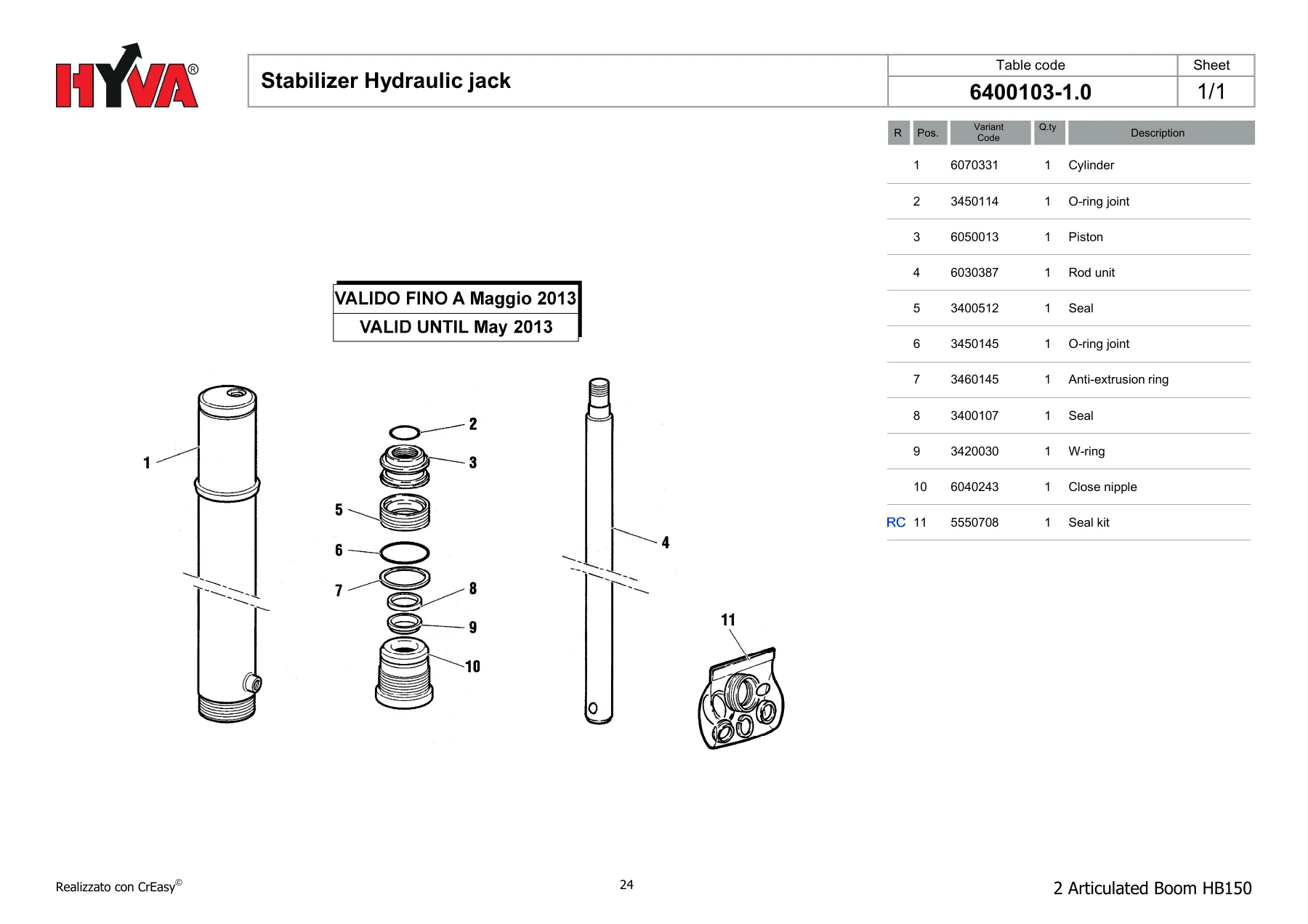 HYVA HB150 Articulated Boom Spare Parts Catalogue 7880503_H.1 Edition 03/2023 PDF - Image 3