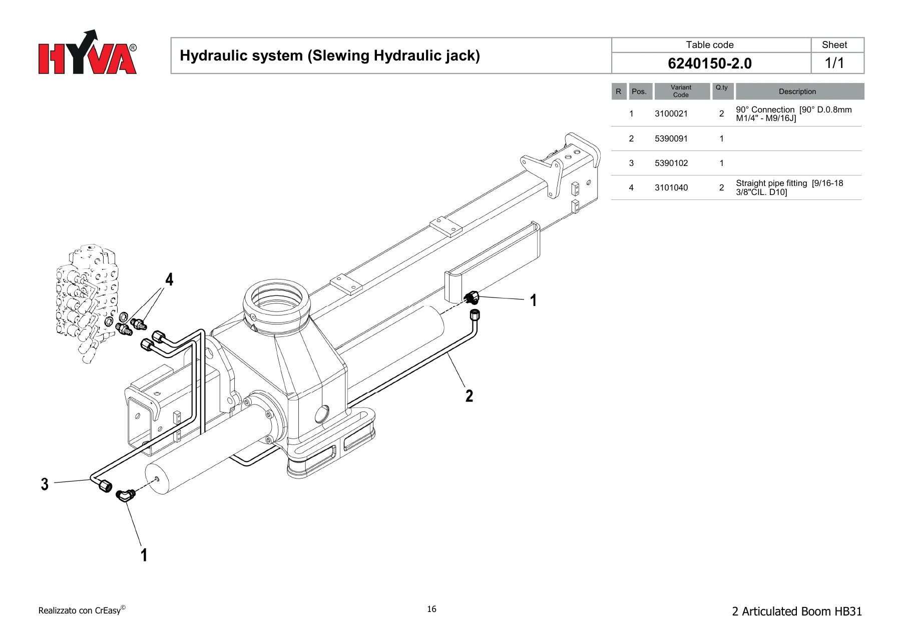 HYVA HB31 Articulated Boom Spare Parts Catalogue - Model 2 PDF - Image 3