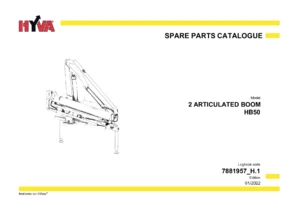HYVA HB50 Articulated Boom Spare Parts Catalogue PDF - 7881957 H.1 Edition 01/2022