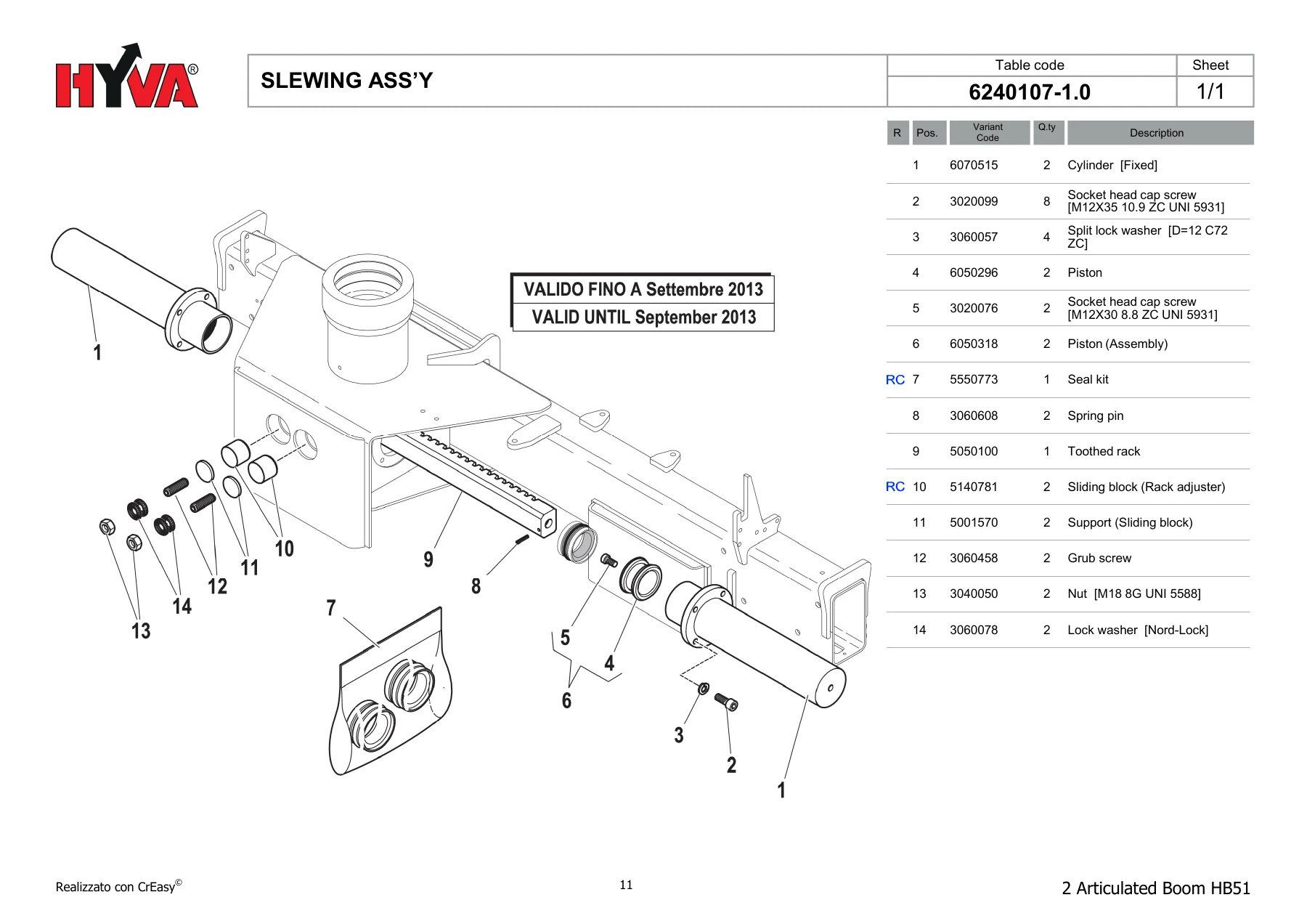 HYVA HB51 Articulated Boom Spare Parts Catalogue PDF - 7845508.0 Edition 06/2022 - Image 3