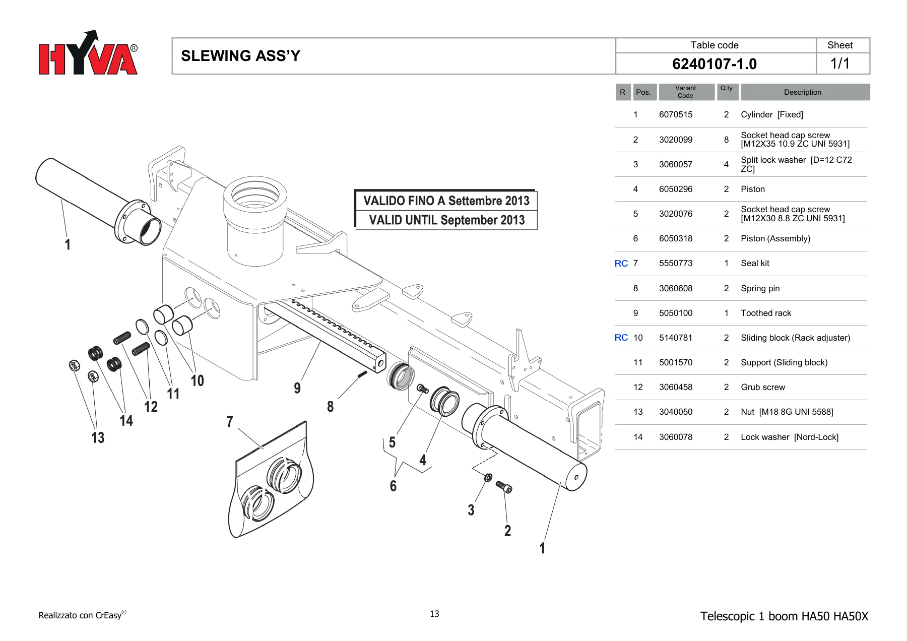 HYVA Telescopic 1 Boom HA50 HA50X Spare Parts Catalogue - Logbook 7845519.0 Edition 06/2022 - Image 2