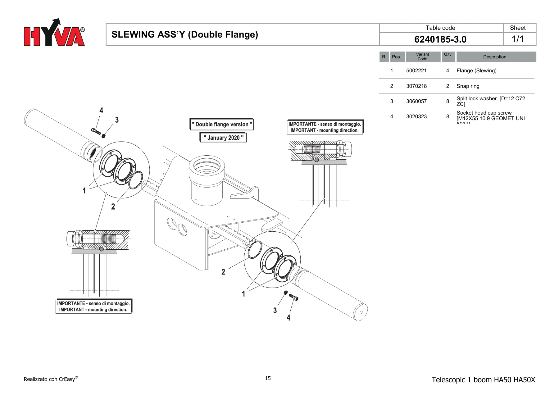 HYVA Telescopic 1 Boom HA50 HA50X Spare Parts Catalogue - Logbook 7845519.0 Edition 06/2022 - Image 3