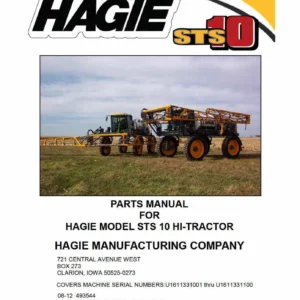 Hagie STS 10 Hi-Tractor Parts Manual 493544 - T3 & T4I Sprayer PDF
