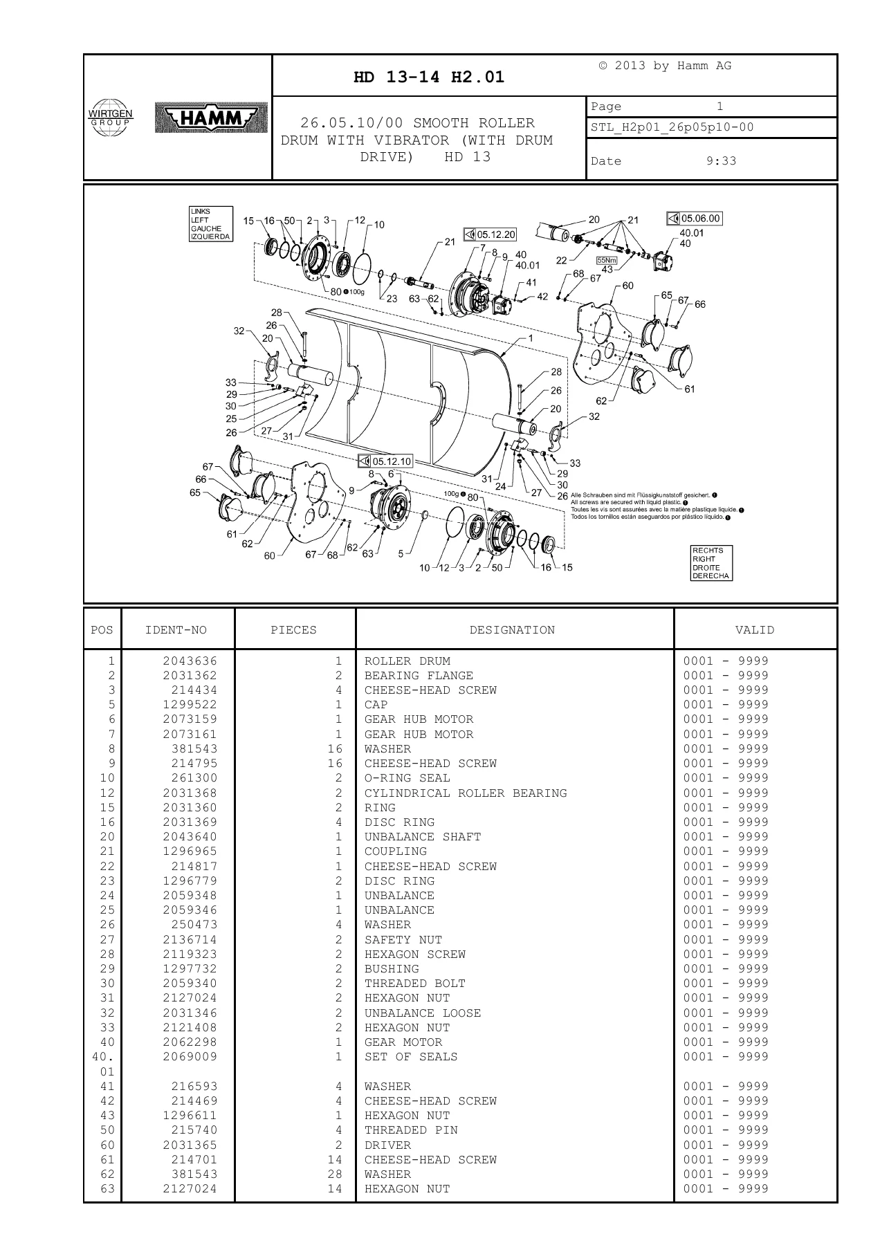 Hamm HD 13-14 H2.01 Tandem Roller Parts Catalogue 2013 - PDF Download - Image 3