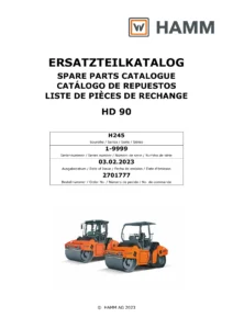 Hamm HD 90 H245 Spare Parts Catalogue 2701777 Serial 1-9999 (2023)
