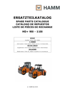 Hamm HD+ 90i HD+ 110i (Series H242) Spare Parts Catalogue Manual - 2416305