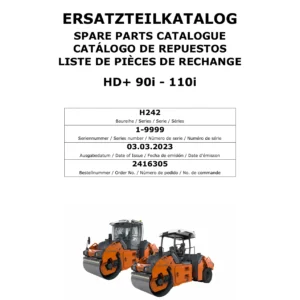 Hamm HD+ 90i HD+ 110i (Series H242) Spare Parts Catalogue Manual - 2416305